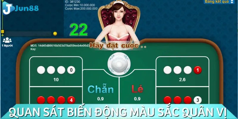 Người chơi có thể dựa vào màu sắc quân vị để đặt cược hiệu quả
